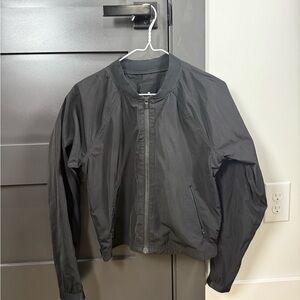 Athleta Lightweight Cropped Black Bomber Jacket Size Small
